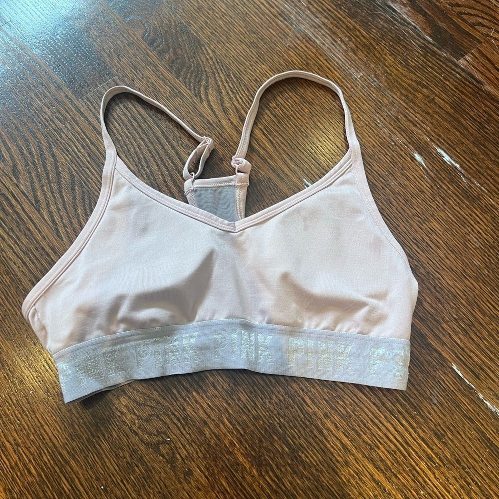 Pink sports bra